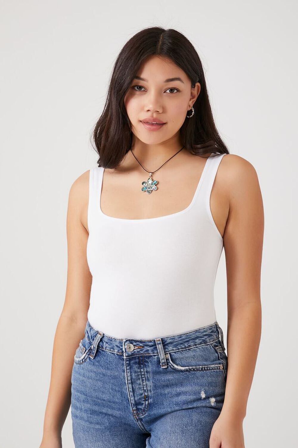 

Боди из органически выращенного хлопка Forever 21, белый