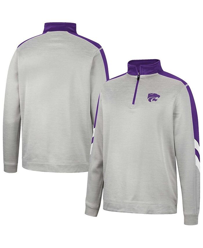 

Мужская серо-фиолетовая флисовая куртка Kansas State Wildcats с молнией четверть четверти Colosseum, серый
