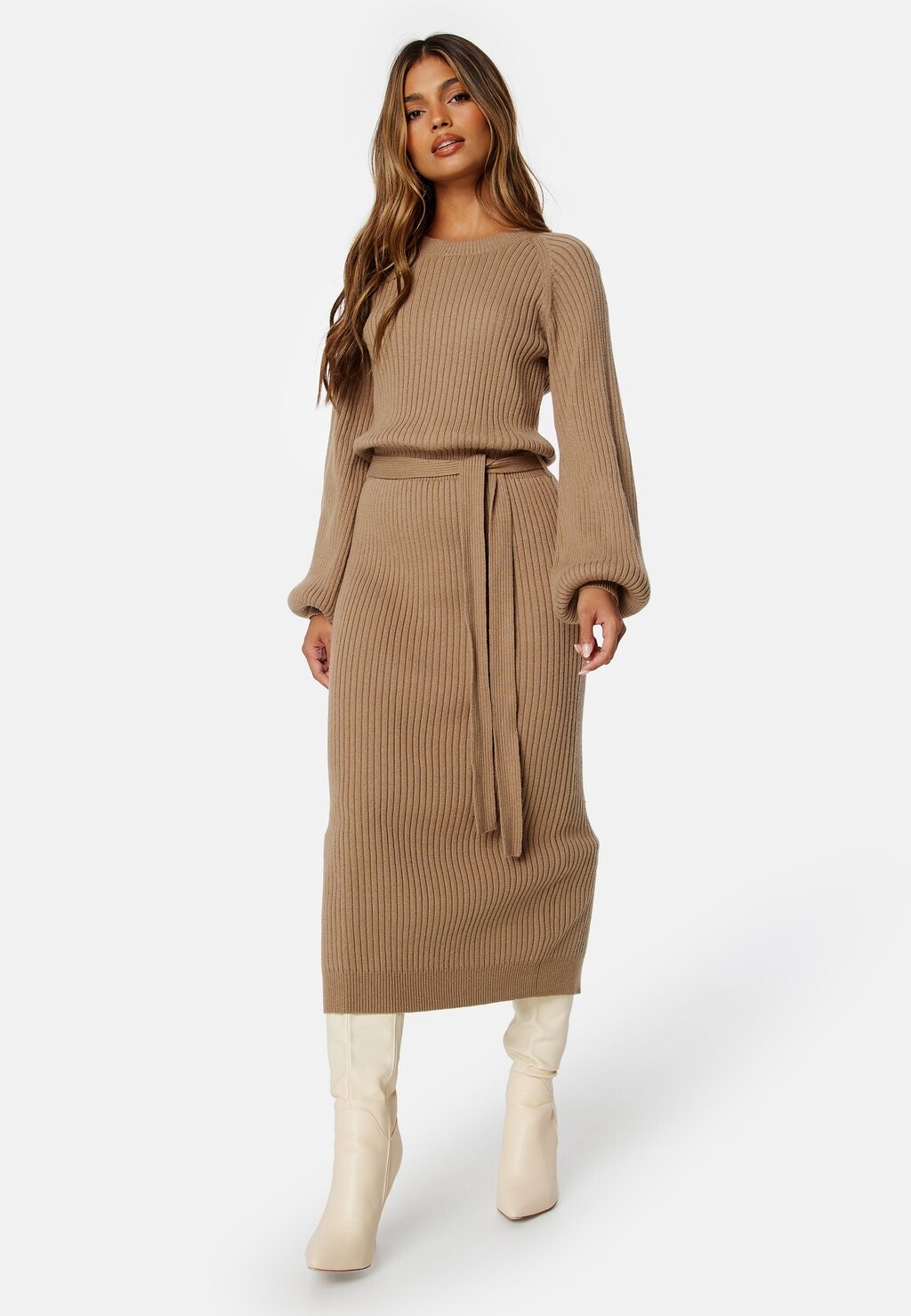 

Трикотажное платье Amira Bubbleroom, цвет light brown