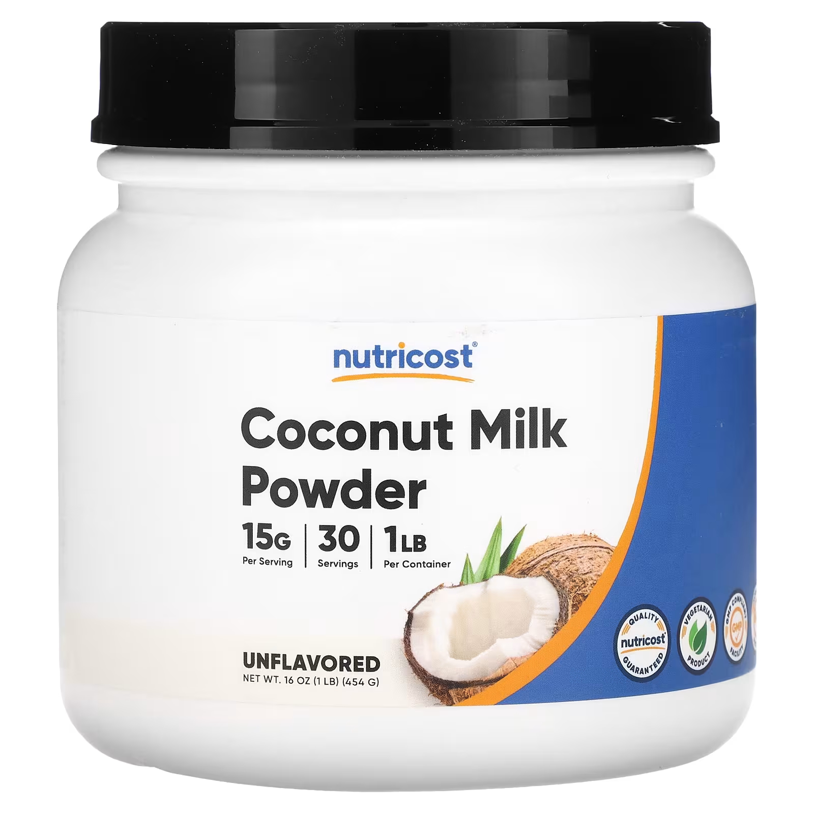 Сухое кокосовое молоко Nutricost без вкуса, 454 г сухое молоко ayam кокосовое 150 г