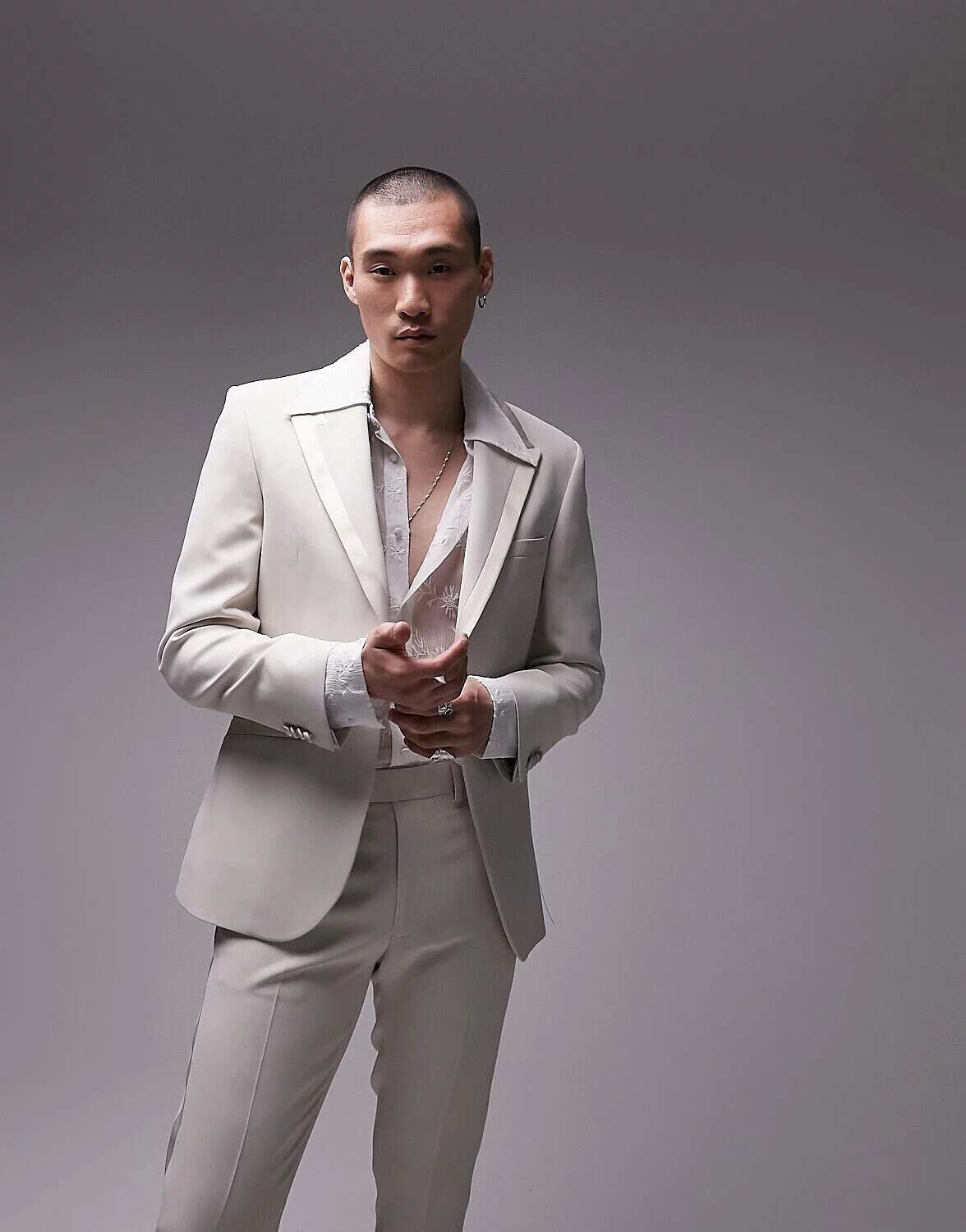

Topman однобортный приталенный смокинг с каменным кантом