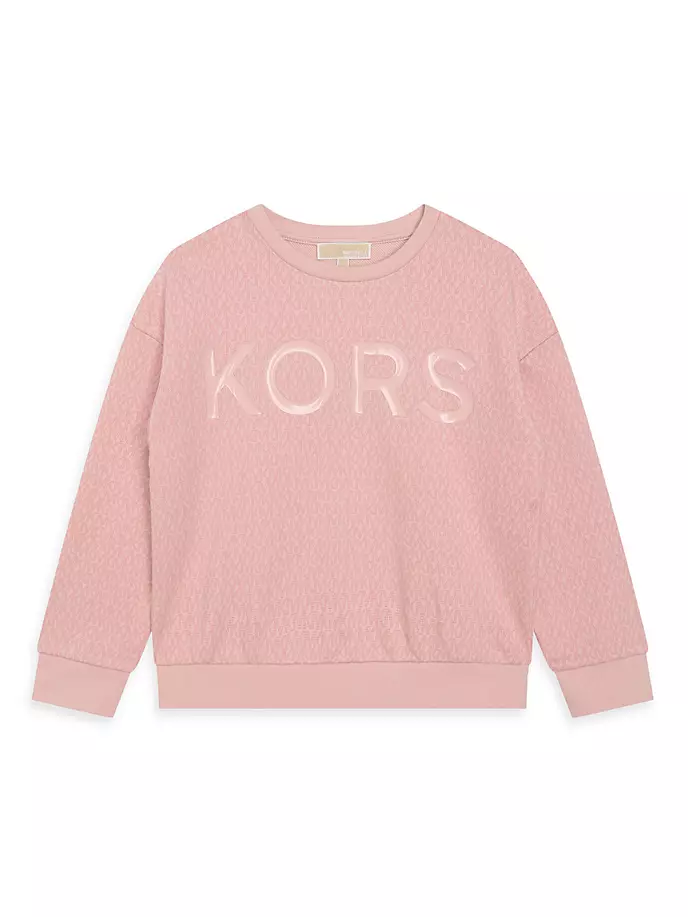 

Толстовка с принтом Little Girl's & Girl's MK Michael Kors Kids, лосось