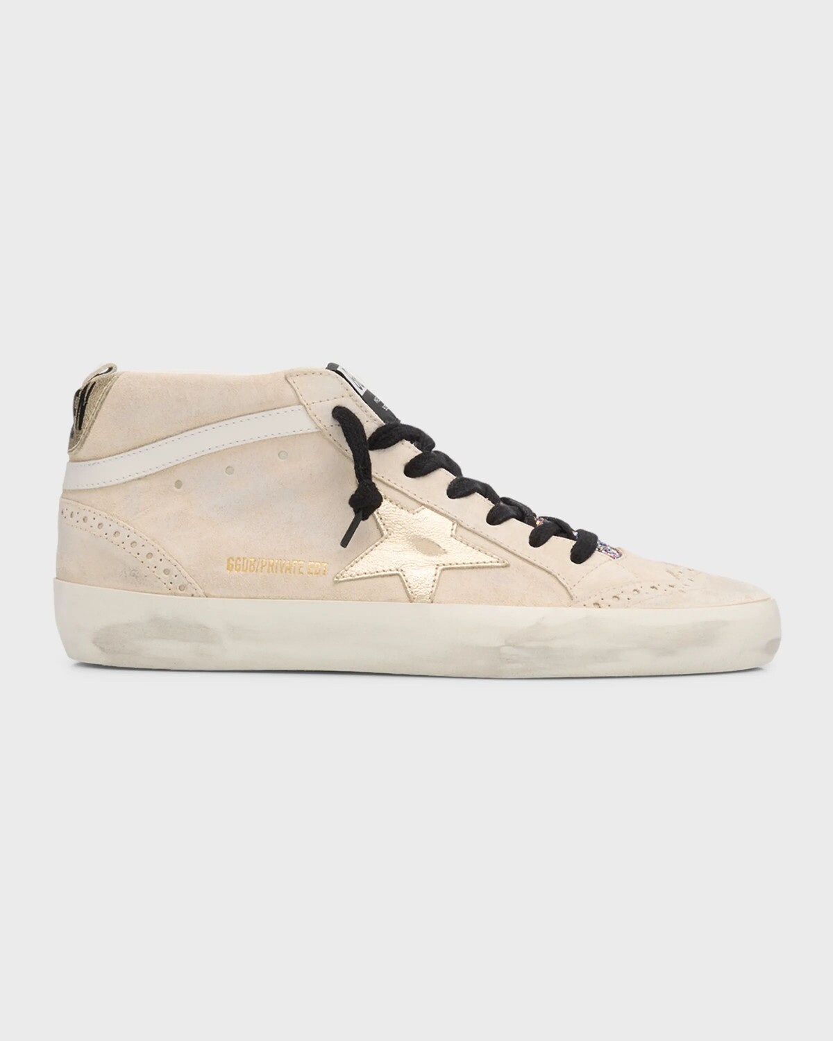 

Кроссовки Mid Star из смешанной кожи с кончиками крыльев Golden Goose, цвет Seedpearl Platinum Multicolor