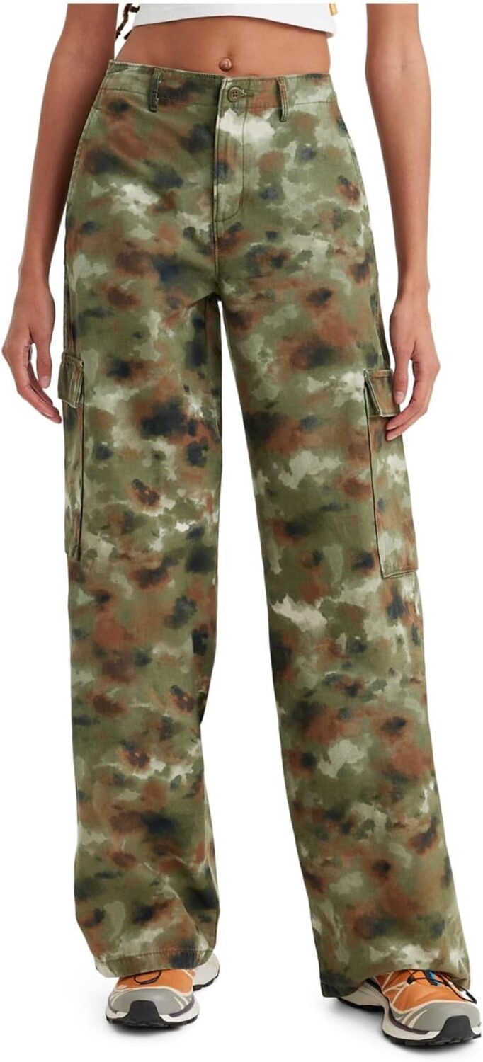 Брюки Baggy Cargo Levi's, цвет Mossy Green Watercolor Camo