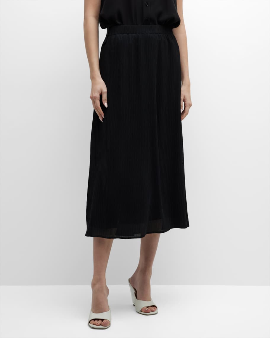 

Шелковая жаккардовая юбка-миди трапециевидной формы Eileen Fisher