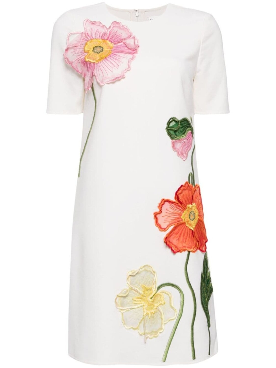 

Oscar de la Renta платье Poppies из смесовой шерсти, белый