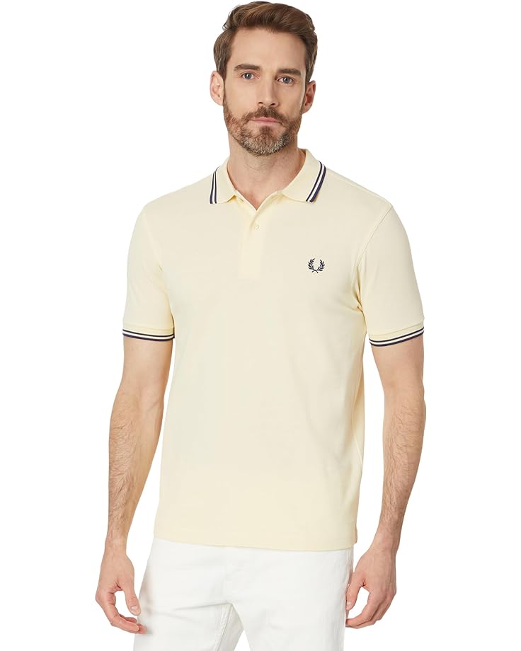 Рубашка Fred Perry Twin Tipped Fred Perry, цвет Ice Cream/French Navy поло fred perry twin tipped цвет french navy