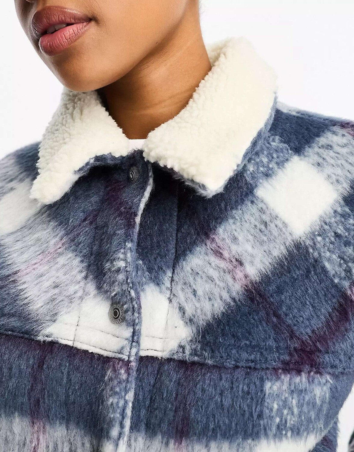 

Синяя клетчатая куртка Levi's Cosy Sherpa в клетку, Синий