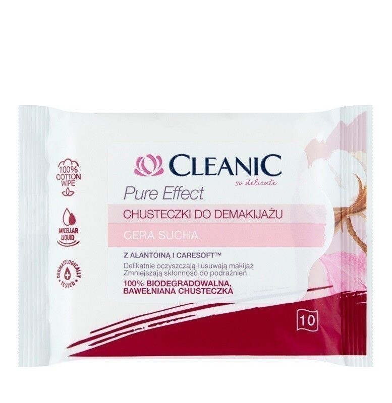 

Cleanic Pure Effect Cera Sucha салфетки для снятия макияжа, 10 шт.