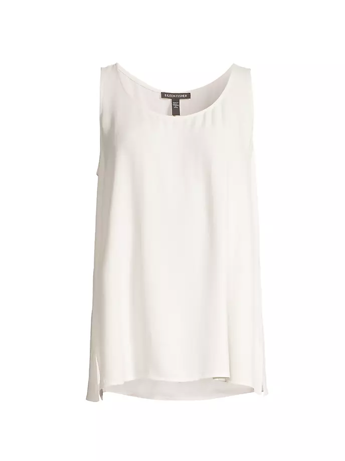 

Шелковая майка с круглым вырезом Eileen Fisher, цвет bone