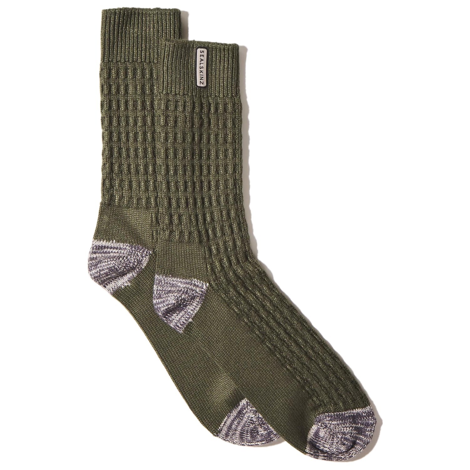 

Многофункциональные носки Sealskinz Wroxham, цвет Olive/Grey/Cream