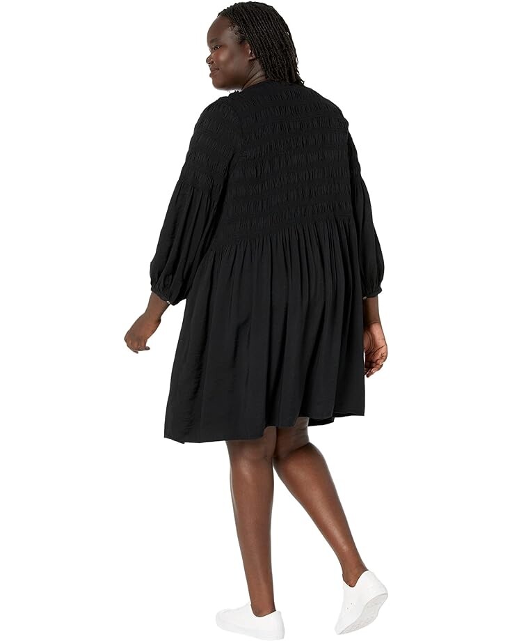 

Платье Madewell Plus Twill Button-Front Mini Dress, реальный черный