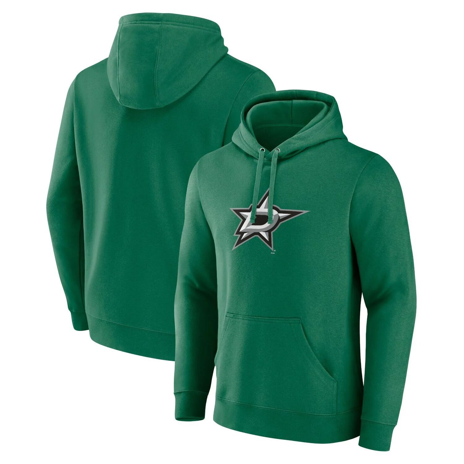 

Мужской пуловер с капюшоном и фирменным логотипом Kelly Green Dallas Stars Primary Fanatics