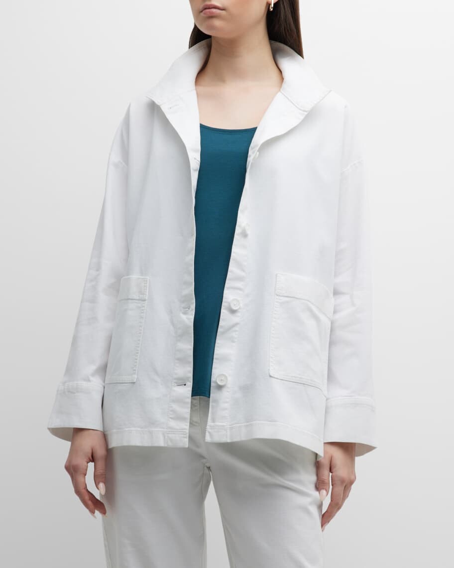 

Хлопковая куртка Petite с пуговицами спереди Eileen Fisher