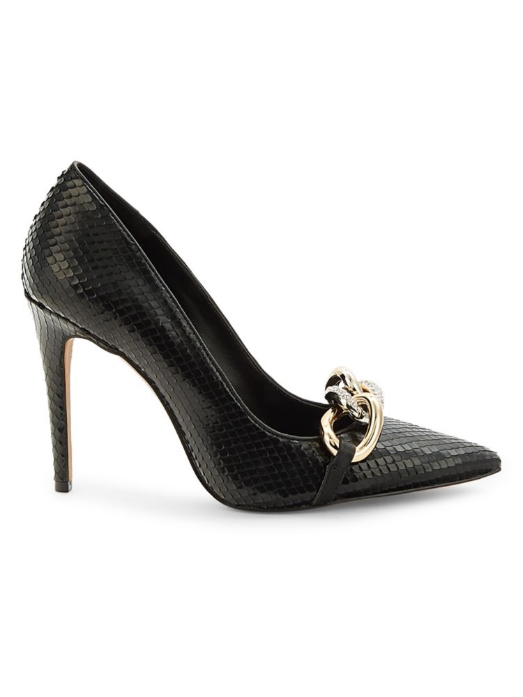 Кожаные туфли Carmy со змеиным тиснением Karl Lagerfeld Paris, черный