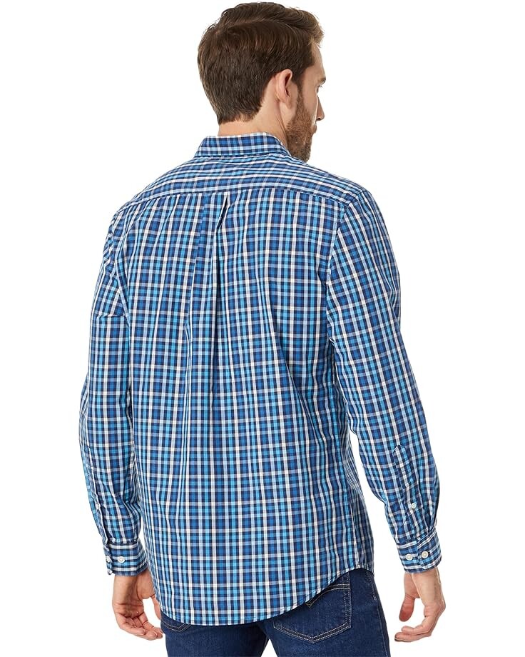 

Рубашка U.S. POLO ASSN. Long Sleeve Yarn-Dye Poplin Plaid Woven Shirt, цвет Classic Navy