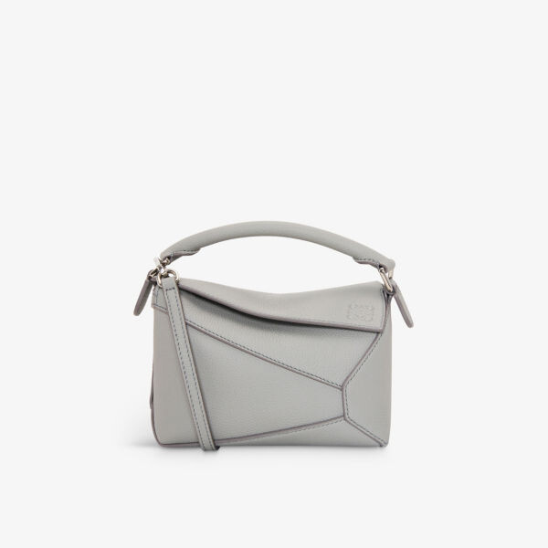 

Миниатюрная кожаная сумка через плечо puzzle edge Loewe, серый