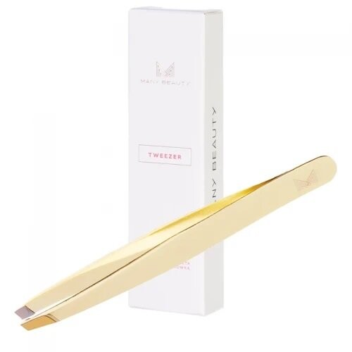 

Универсальный косметический пинцет со скошенным кончиком, Золотой Manybeauty