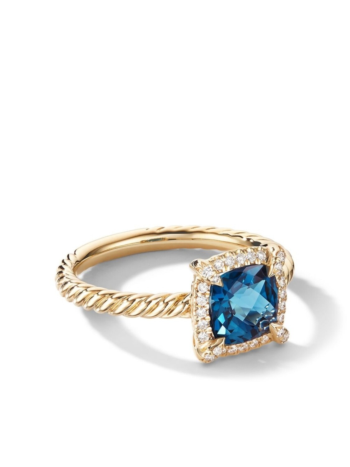 

Кольцо Petite Chatelaine из желтого золота с бриллиантами David Yurman, синий