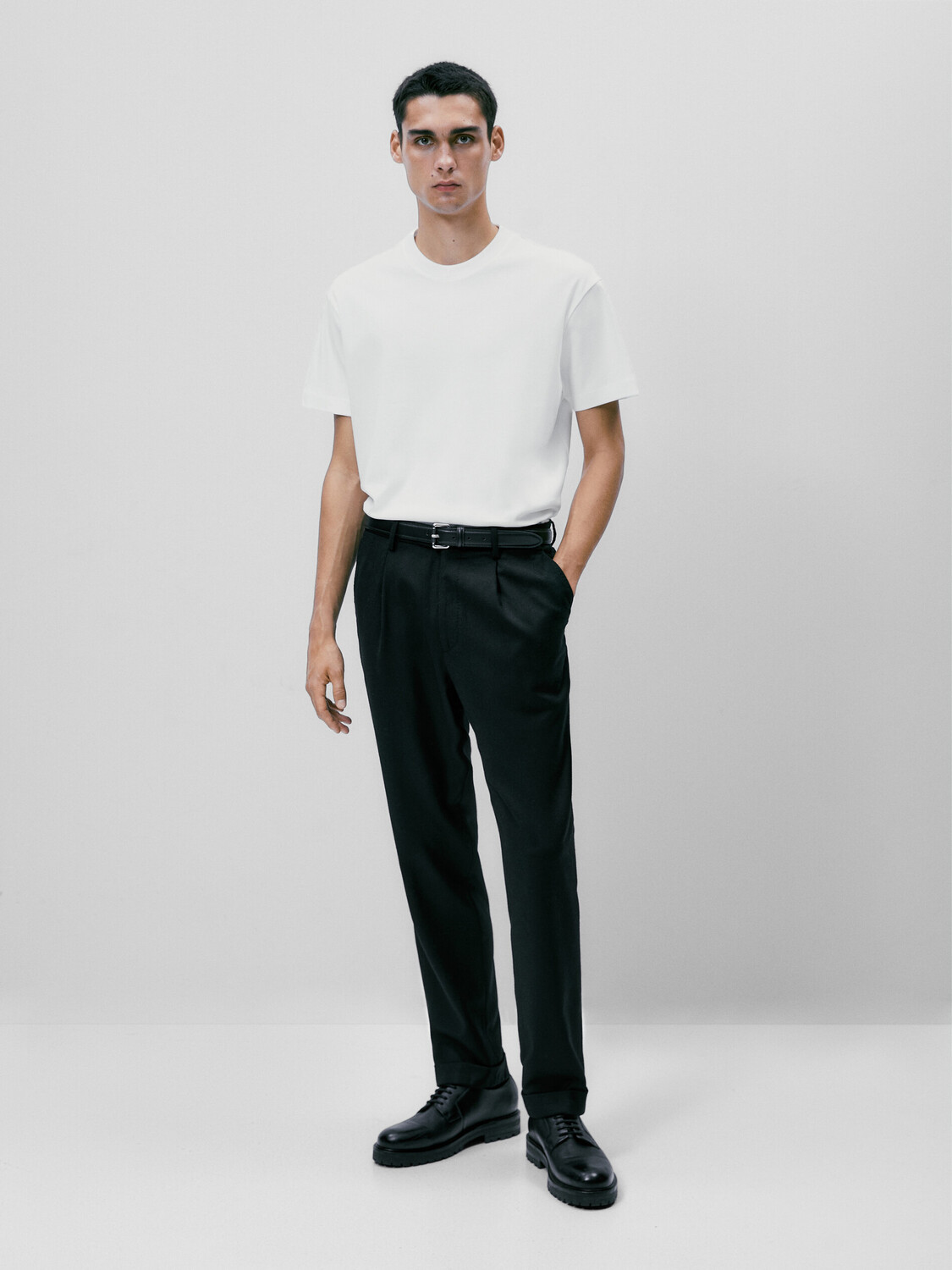 

Футболка средней плотности из 100% хлопка Massimo Dutti, белый