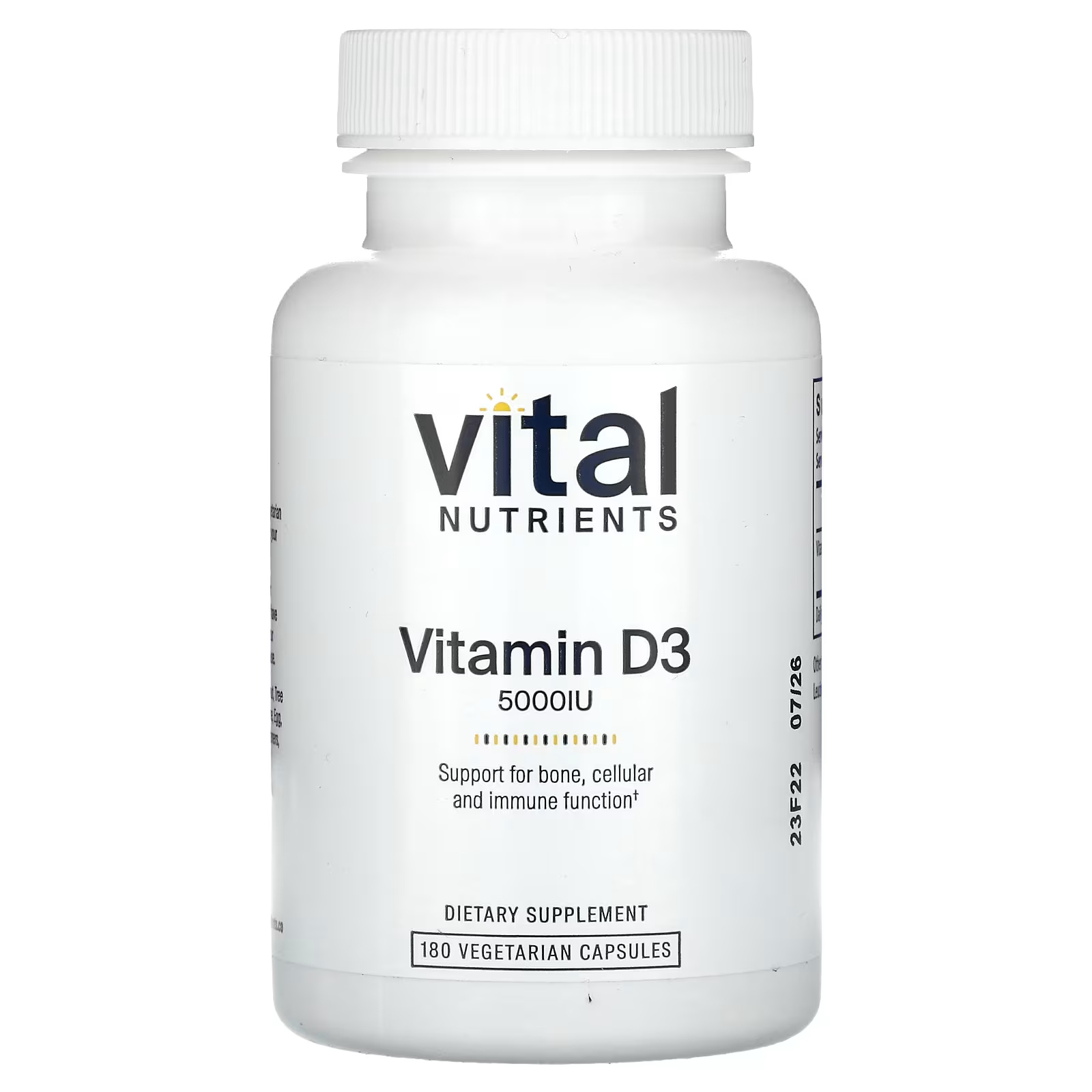 Витамин D3 Vital Nutrients 5000 МЕ, 180 вегетарианских капсул