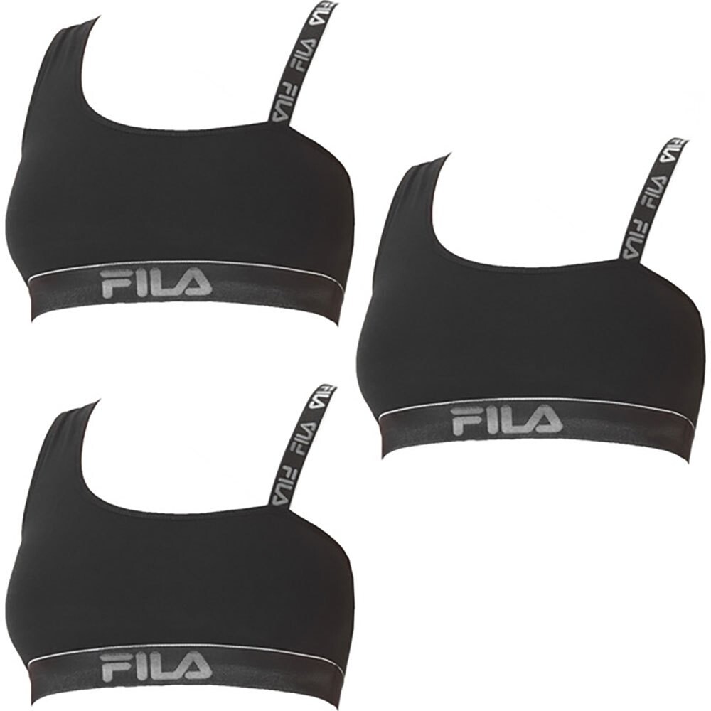 

Спортивный бюстгальтер Fila 3 Units Cotton, черный
