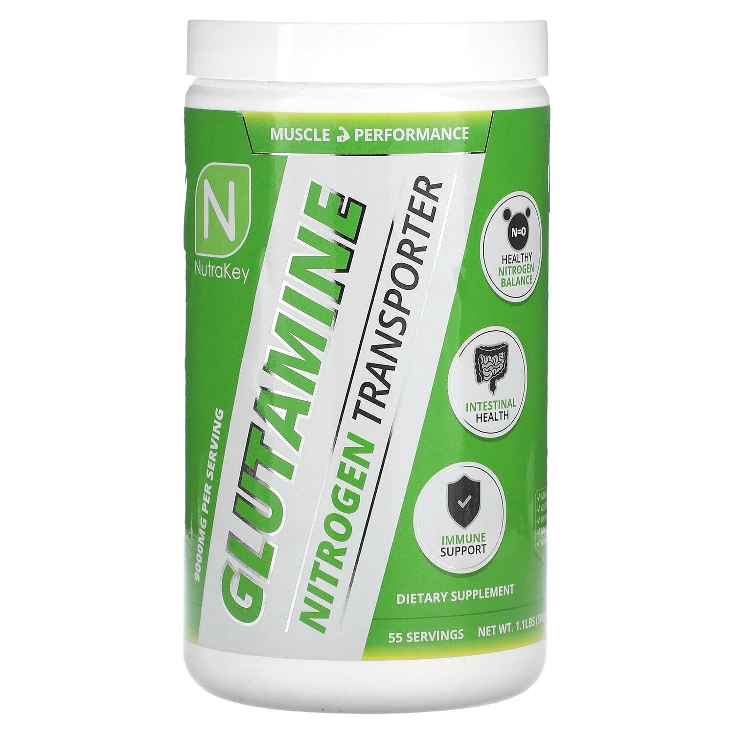 

Глутамин, 500 г (1,1 фунта), Nutrakey
