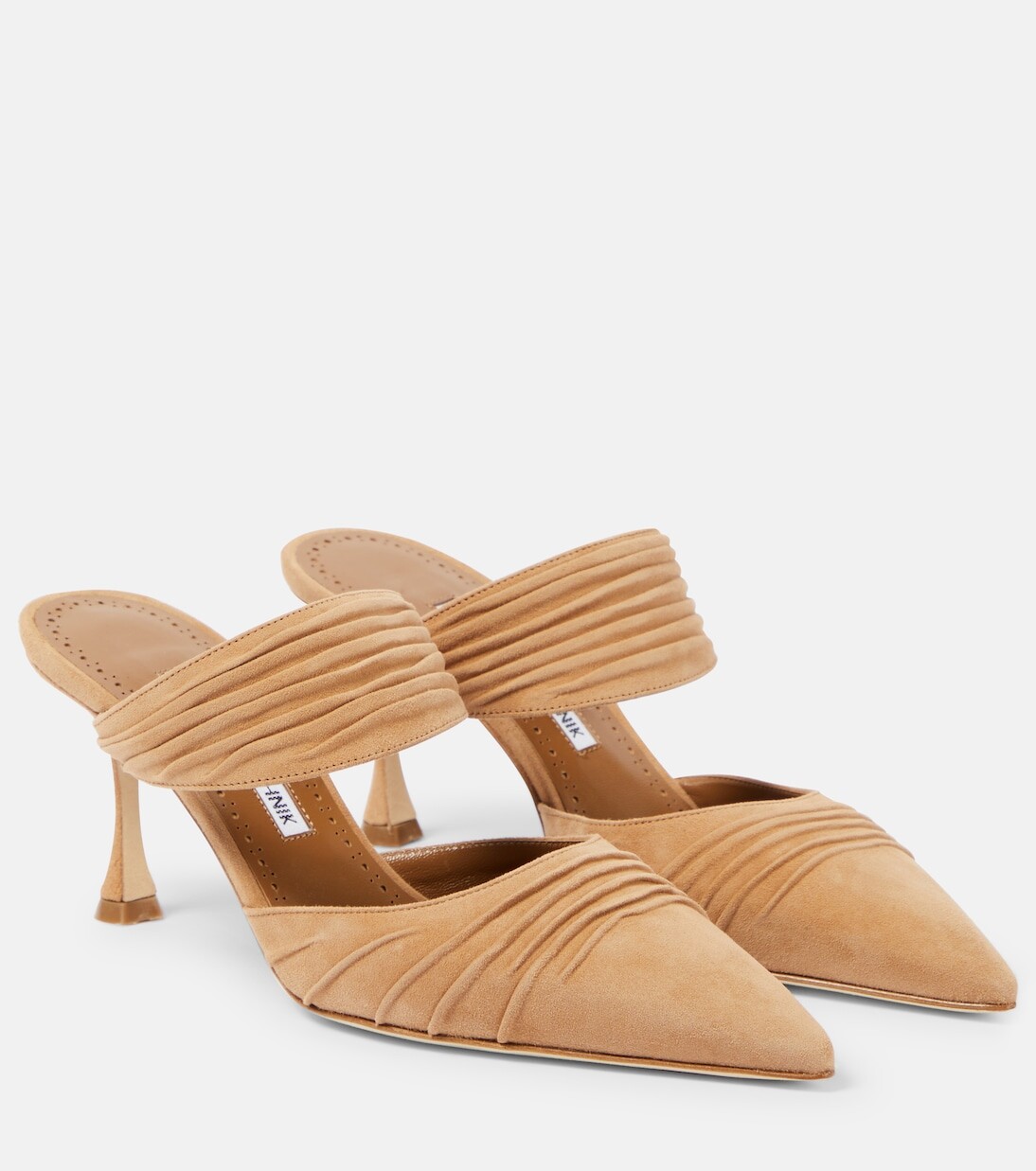 

Замшевые мюли circeamu 70 Manolo Blahnik, бежевый