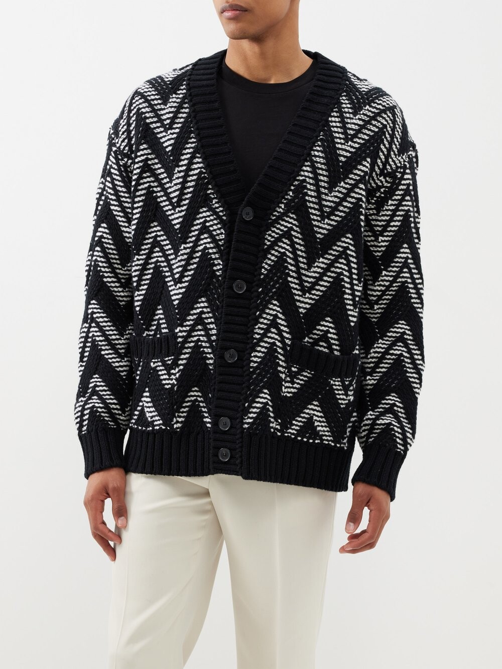 

Кардиган из шерсти с зигзагом Missoni, черный
