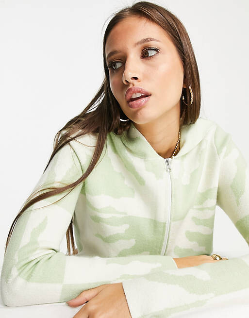 

Укороченное вязаное худи Pacsun с завязками