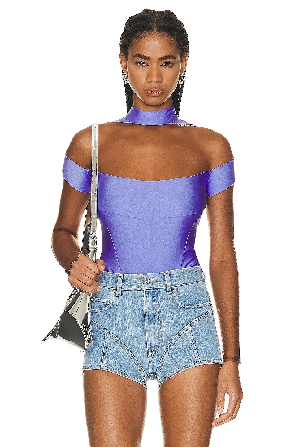 

Боди Mugler Illusion Stretch, цвет Lilac & Nude 02