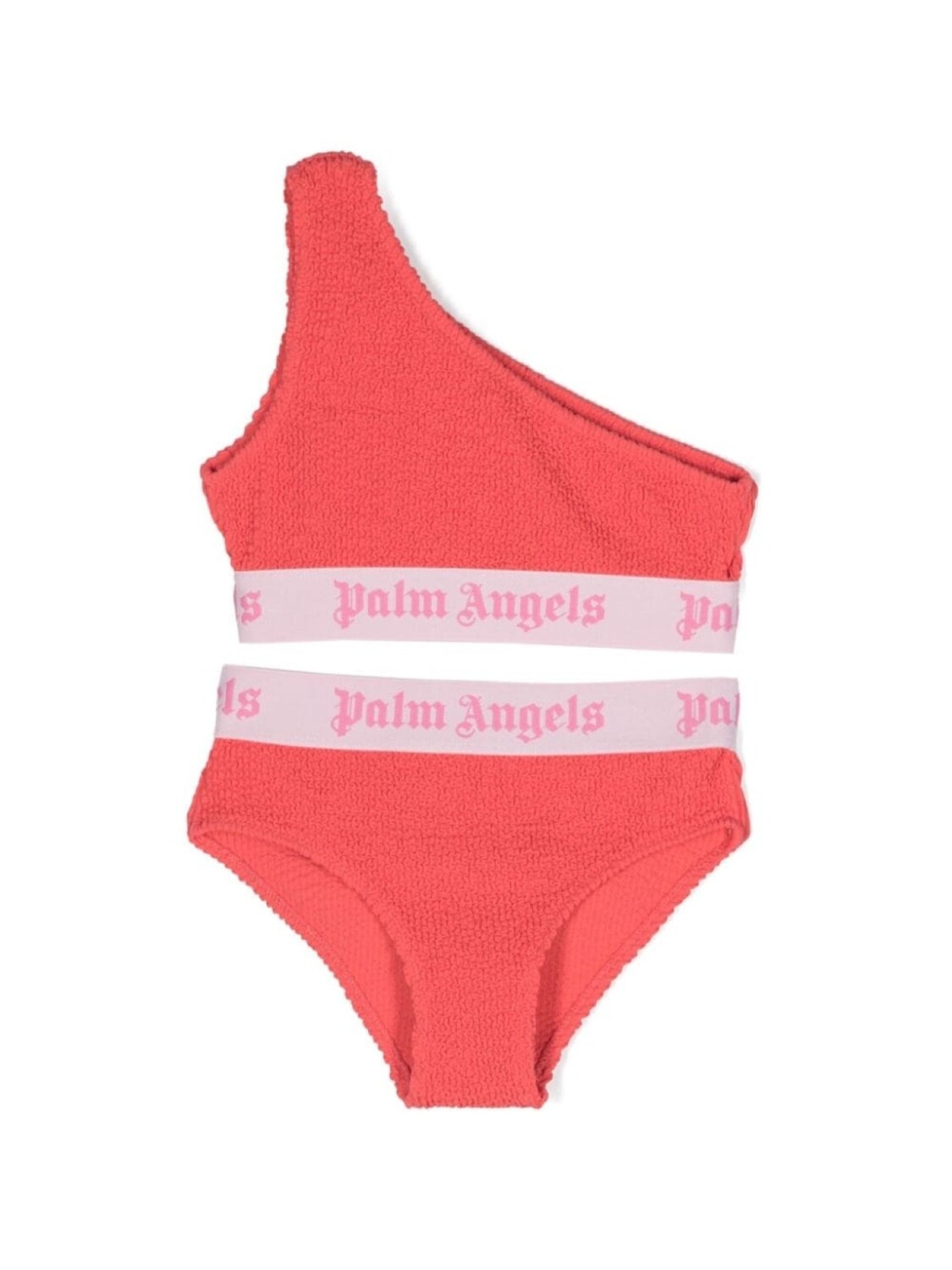 

Palm Angels Kids бикини на одно плечо с логотипом, розовый