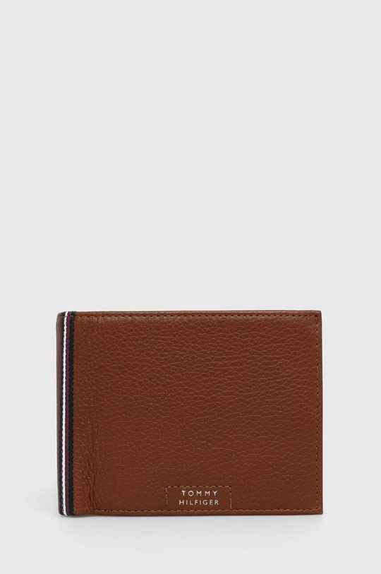 Кожаный кошелек Tommy Hilfiger, коричневый кожаный кошелек на шесть карт tommy hilfiger коричневый