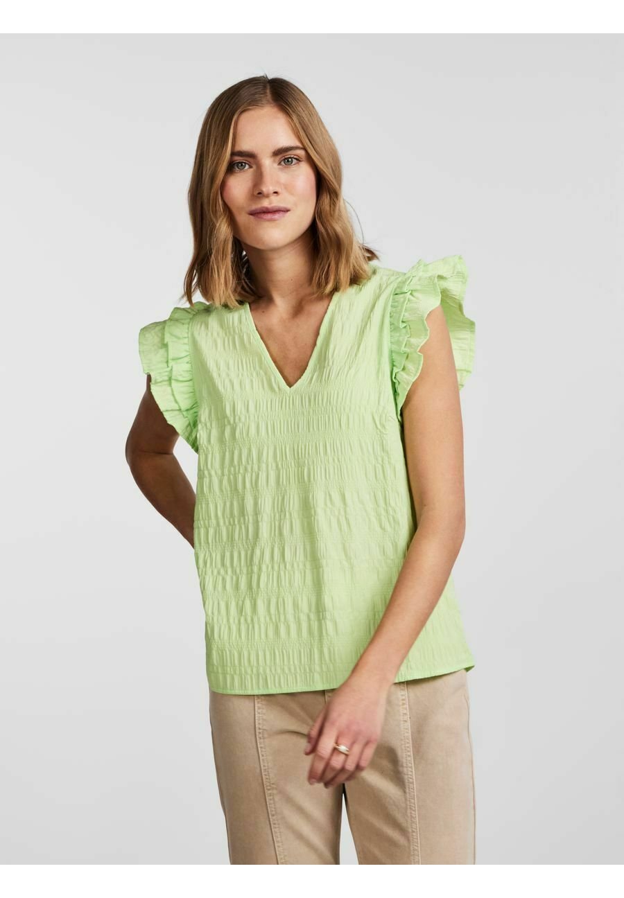 Блузка Pieces с короткими рукавами, зеленый