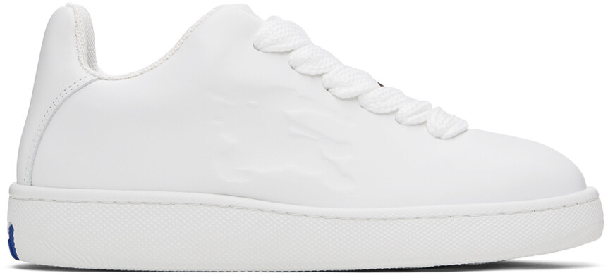 

Белые кожаные кроссовки Burberry, цвет White