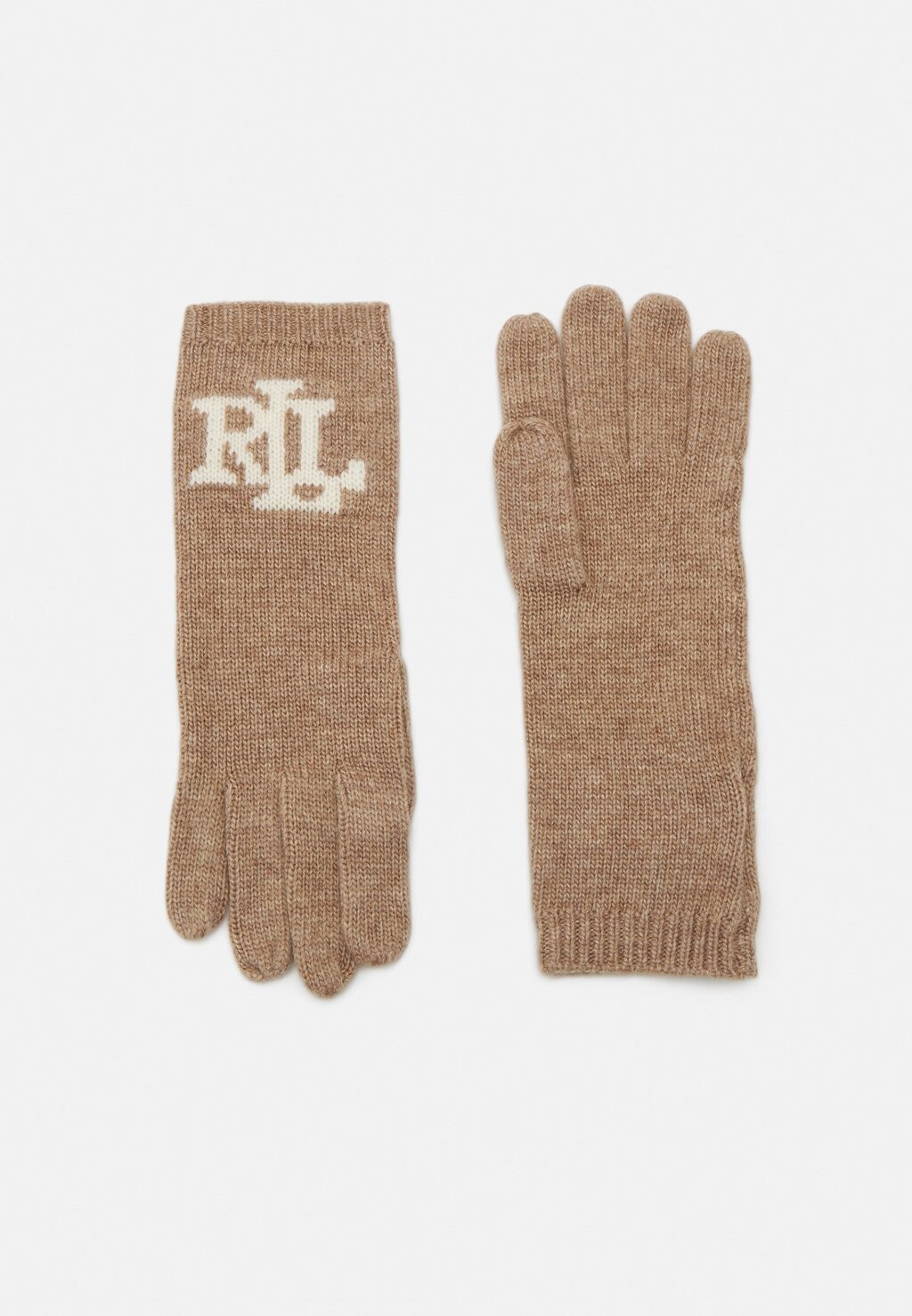 

Перчатки Lauren Ralph Lauren GLOVE LOGO, цвет cream/camel