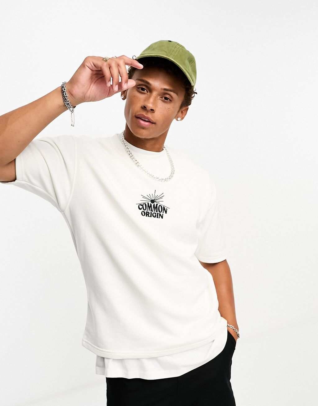 

Белая футболка Common Origin Pull&Bear, Белый