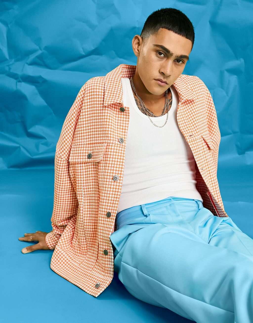 

Оранжевая куртка оверсайз в клетку ASOS DESIGN, Оранжевый
