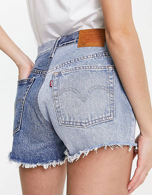 

Оригинальные двухцветные шорты Levi's 501 синего цвета.
