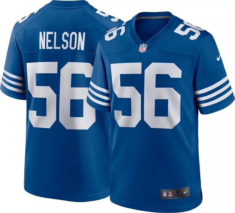 

Мужская футболка Nike Indianapolis Colts Quenton Nelson #56 Alternate Blue Game