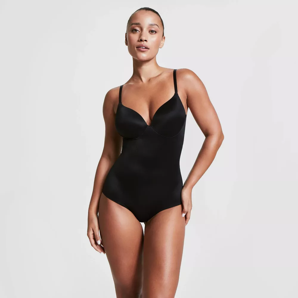 

Женское боди ASSETS by SPANX Flawless Finish Shaping Micro с чашками на пояснице Корректирующее белье, цвет Black
