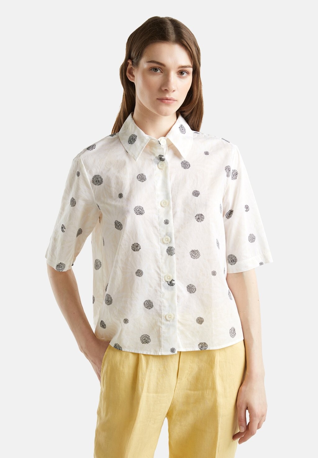 

Блузка-рубашка United Colors of Benetton, цвет white