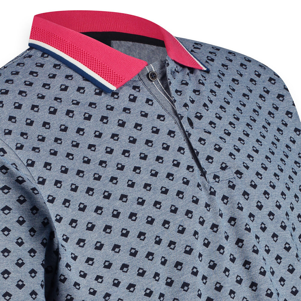 

Поло Twinlife Polo Shirt piqué aop graphic, синий
