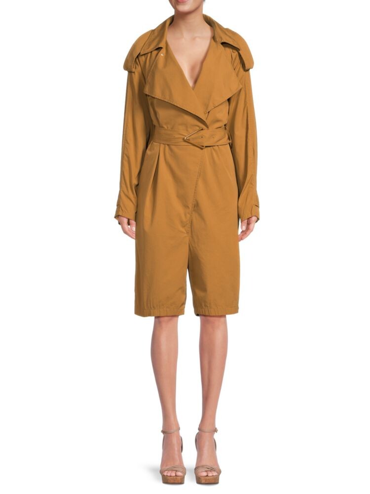 

Комбинезон с поясом и лацканами Notch Bottega Veneta, цвет Camel