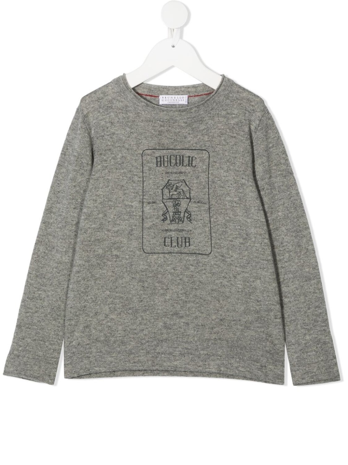 

Brunello Cucinelli Kids футболка с длинными рукавами и принтом, серый