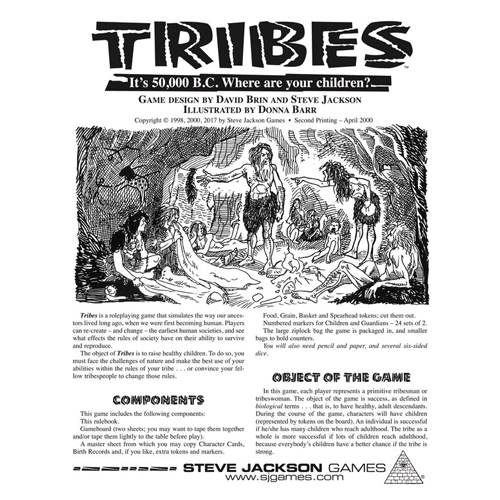 Настольная игра Tribes Steve Jackson Games настольная игра one roll quest 2nd edition steve jackson games