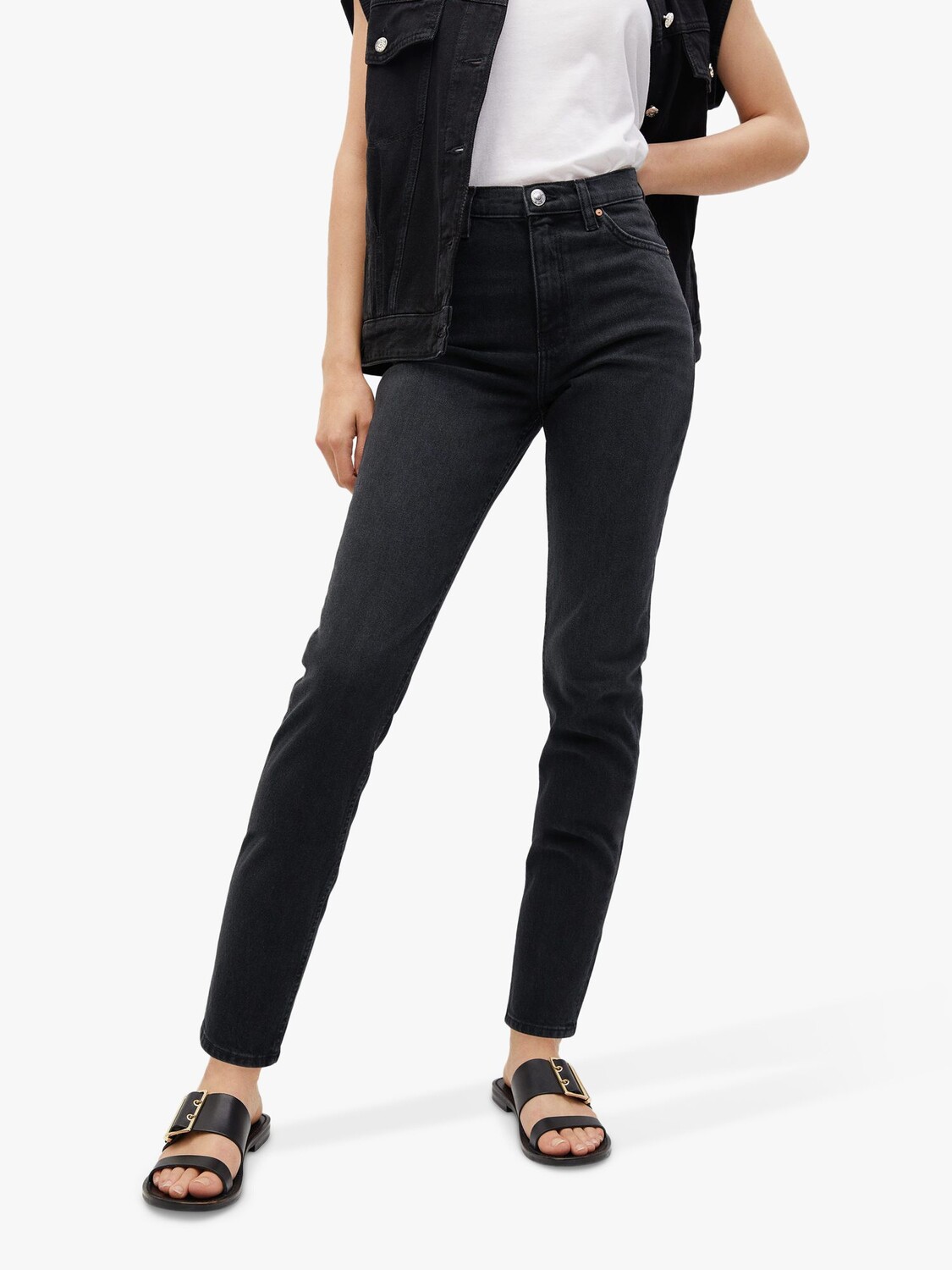 

Джинсы Mango New Mom Fit с высокой талией, черные