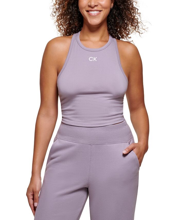 

Укороченный топ со спиной-борцовкой Calvin Klein, фиолетовый