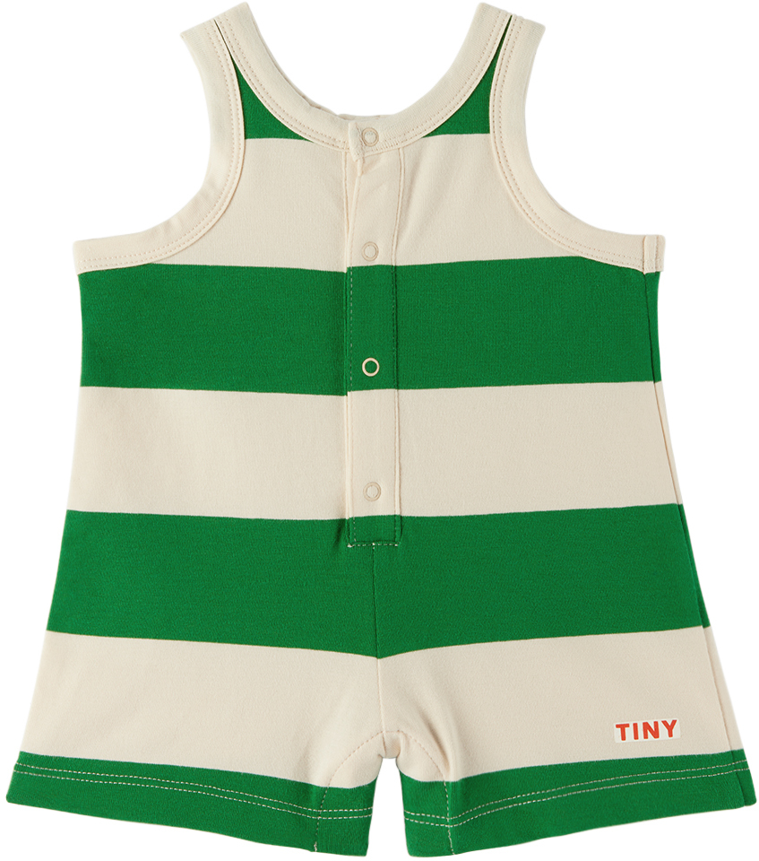 

Боди Baby Green & Off-White Stripes Светло-кремовый/Сосна Tinycottons