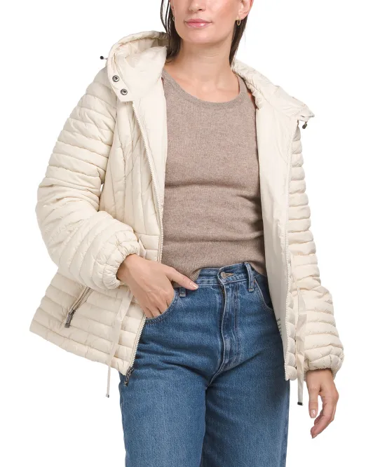 

Куртка с капюшоном и шнурком на молнии спереди Bcbgmaxazria, цвет Oyster